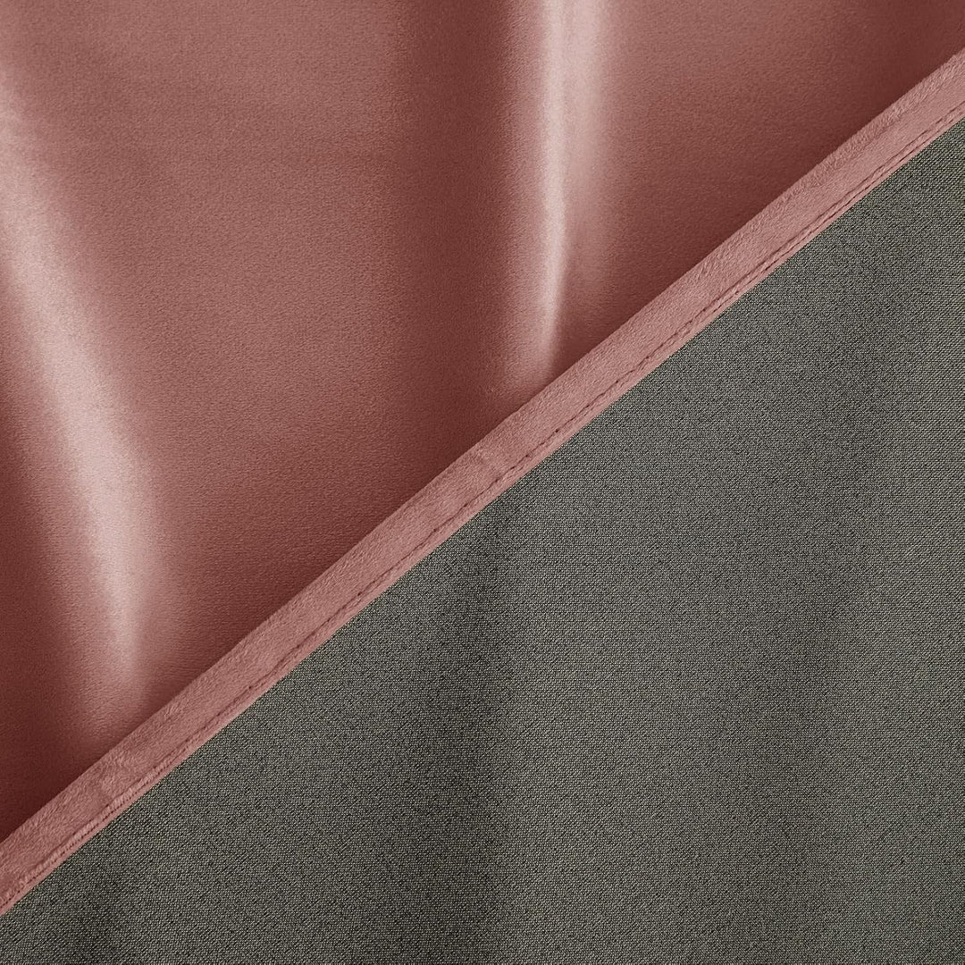 Woaboy Samtvorhänge Verdunkelungsvorhang Gardinen mit Ösen 140x225 cm Rosa | Vorhänge Samt Blickdich