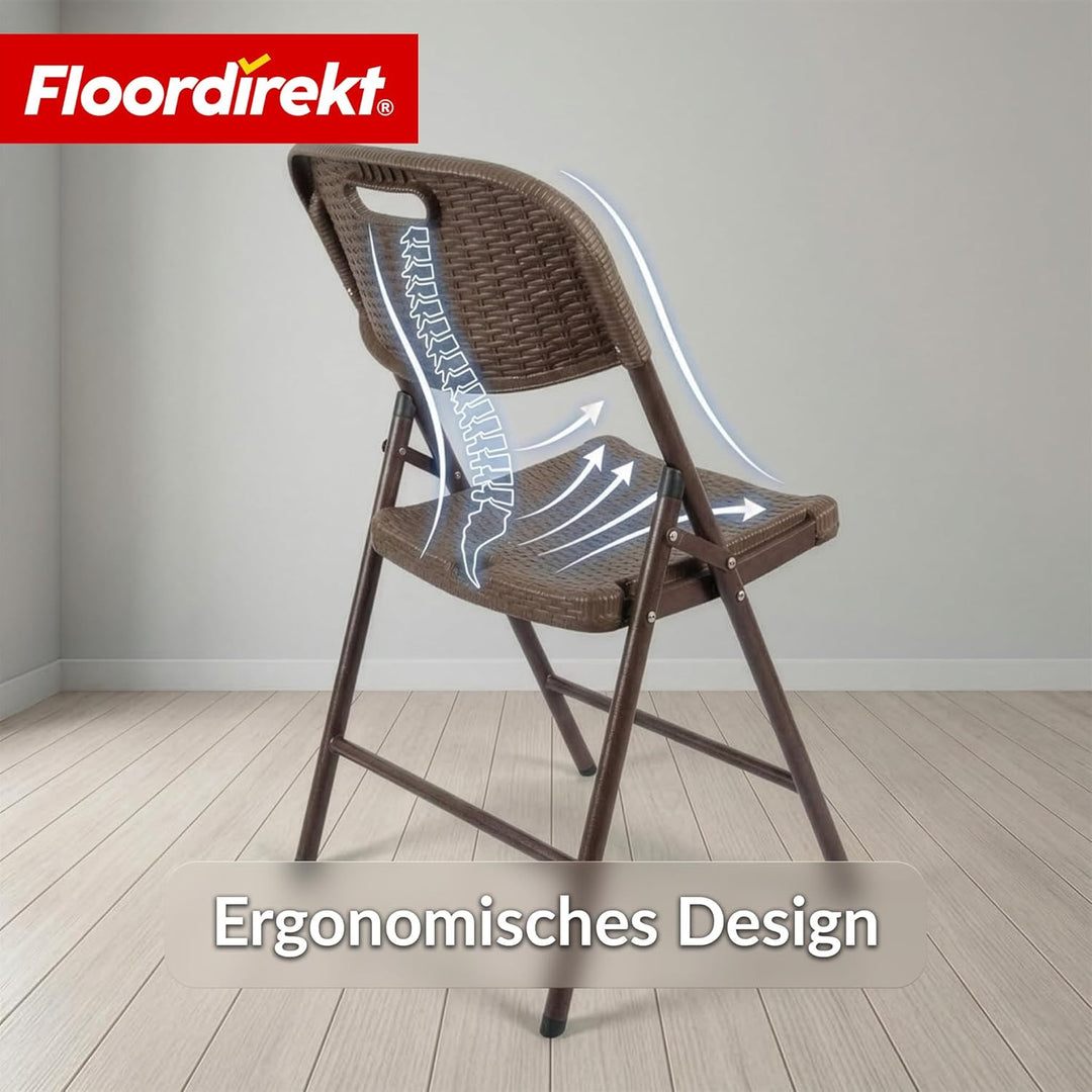 Floordirekt- Gartentisch klappbar Kunststoff 180x75cm - Buffettisch mit Tragegriff - Klapptisch für