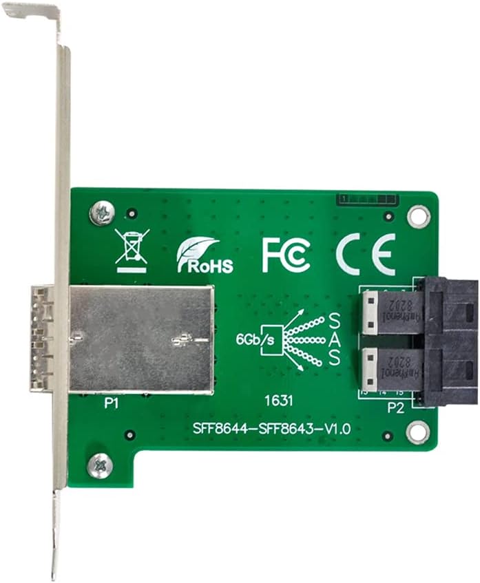 NFHK Dual-Ports Mini SAS HD SFF-8644 auf interne SAS HD SFF-8643 PCBA Buchse Adapter mit Low-Profile