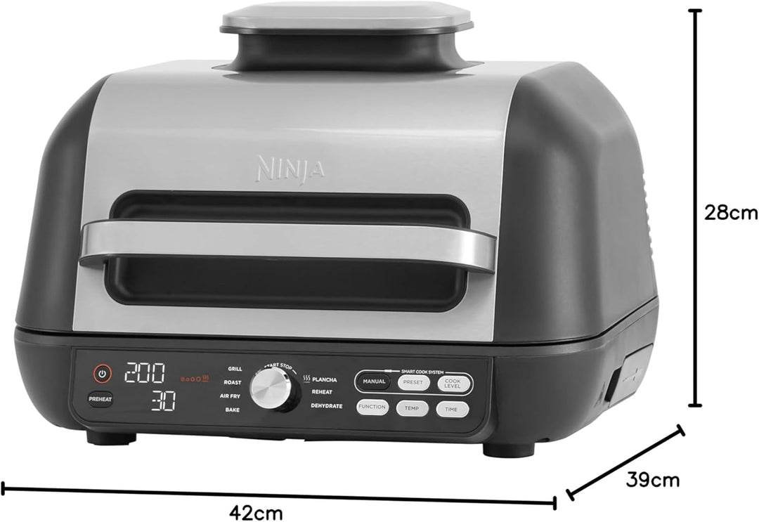 Ninja Foodi MAX PRO Grill, Plancha Flat Grill Plate & Airfryer, 3,8LHeissluftfritteuse, Air Fryer mi