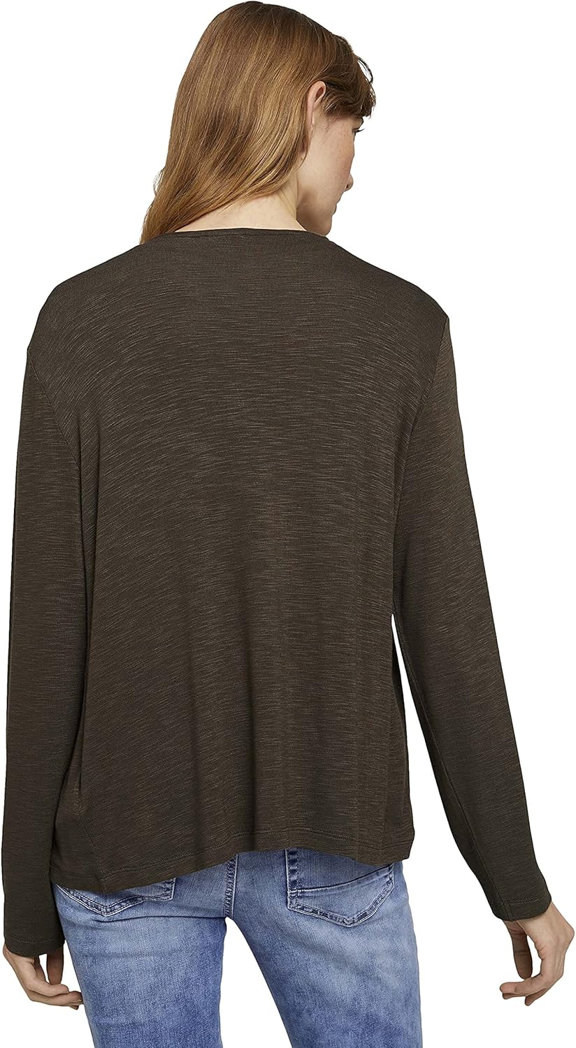 TOM TAILOR Damen 1025786 Cardigan T-Shirt, 10669-Grape Leaf Green, S