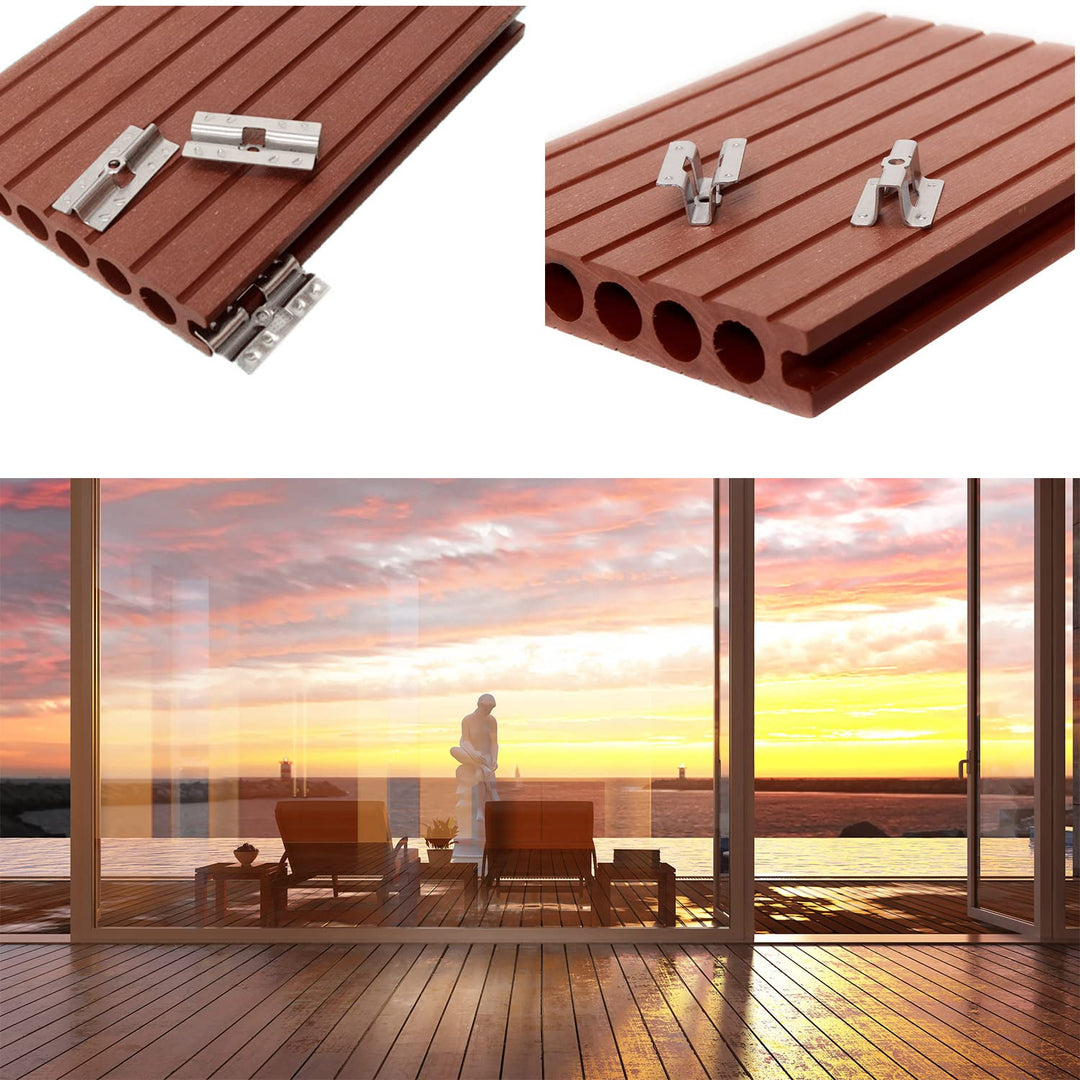 100Stk Edelstahl Terrassenclips Edelstahl Befestigungs Clips Versteckt Abstandshalter Clips mit 100