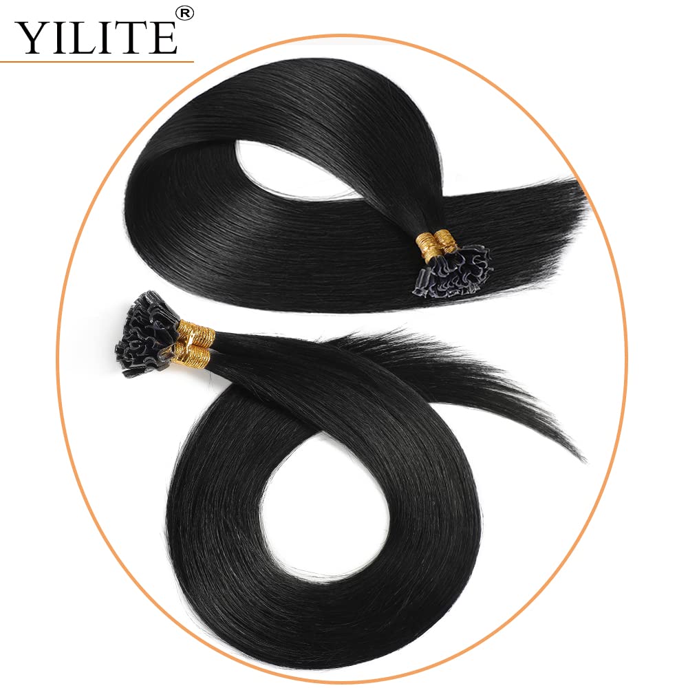 YILITE Bondings Extensions Echthaar 50cm 50g 50 Strähne Remy U Tip Extensions Echthaar Bondings Exte