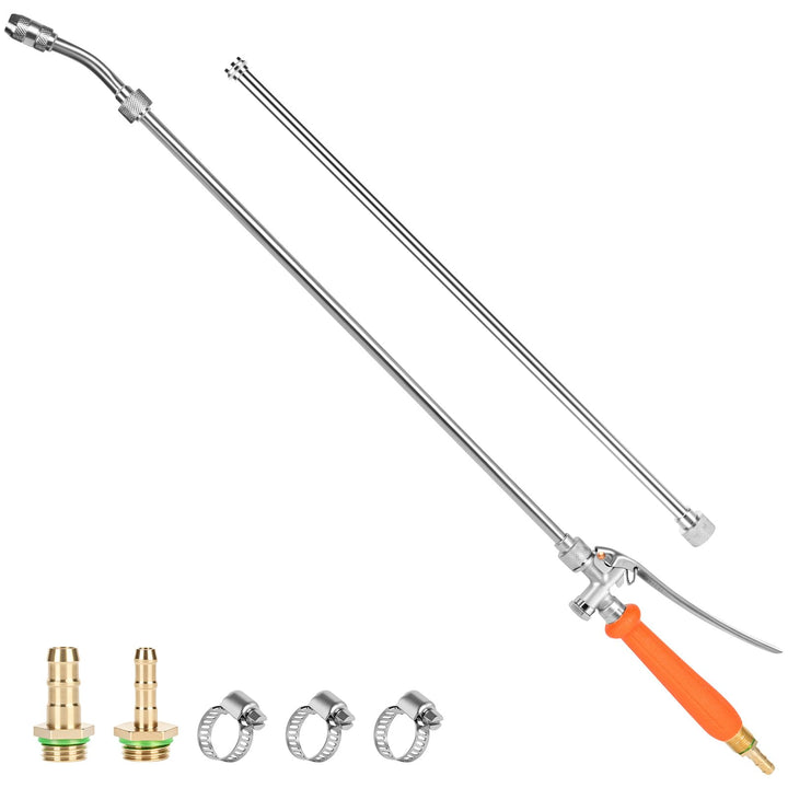 Sprühstab, 112CM Garten Giessstab Metall mit Einstellbarer Düse, 3/8 Zoll & 1/4 Zoll Messing Barb Un