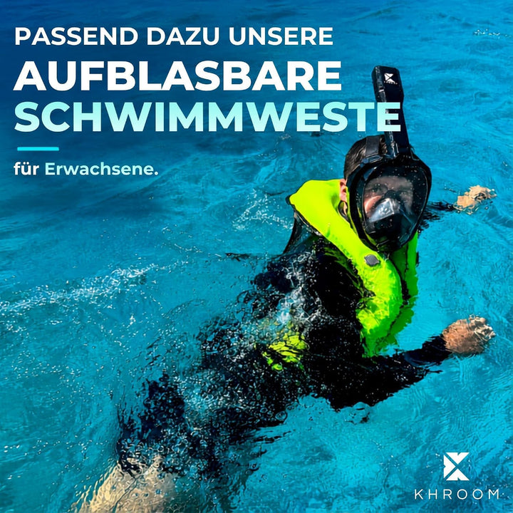 Khroom Schnorchelmaske für Erwachsene Seaview Pro, CO2 sicher | Bekannt aus Höhle der Löwen | Vollge
