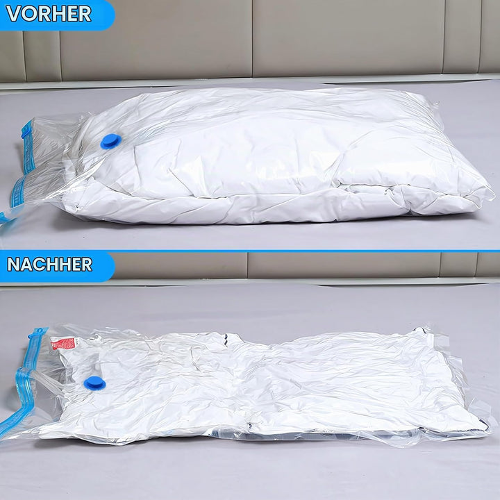6 Jumbo Vakuumbeutel mit Pumpe (100x80cm) Aufbewahrungsbeutel mit Luftdichtem Ventil Vakuumbeutel fü