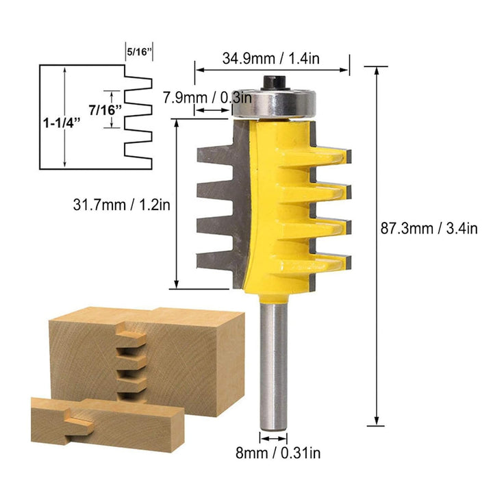 8mm Schaft Fingergelenk Fräser Bit Hartmetall Rostschutzwerkzeug zum Gravieren von Maschinen Holzfrä