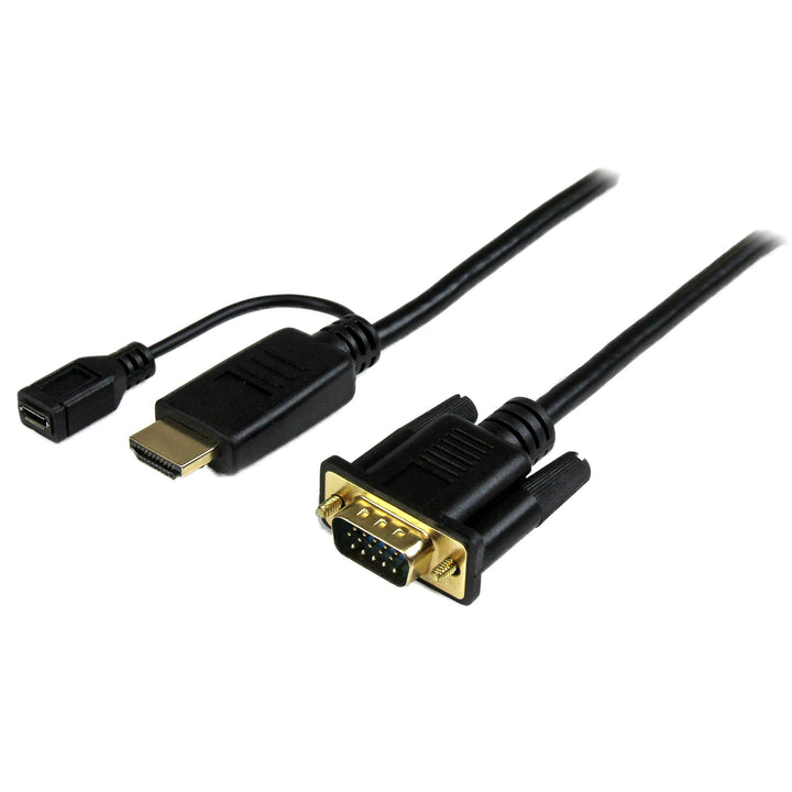 StarTech.com 90cm aktives HDMI auf VGA Konverter Kabel - HDMI zu VGA Adapter 0,9m - Schwarz - 1920x1