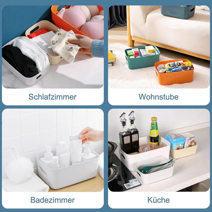 12 Stück Aufbewahrungsbox,Aufbewahrungskorb Kunststoff,Aufbewahrungsboxen storage boxes mit Griff fü