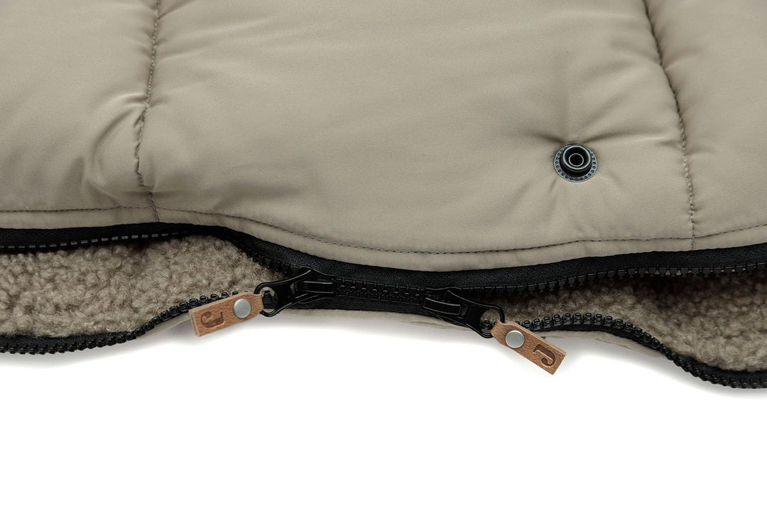 Jollein Fusssack Olive Green - Für Buggy und Kinderwagen - Für 3-Punkt- und 5-Punkt-Gurt - Mit Teddy