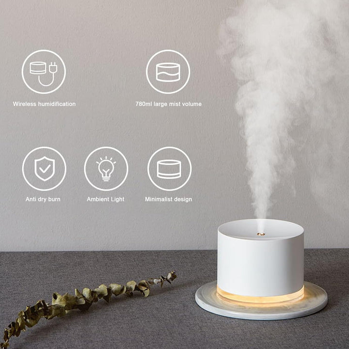 USB-Luftbefeuchter, Kabellos, 780 Ml, Grosses Fassungsvermögen, Nano-Nebel, Zwei Sprühmodi, Nachtlic