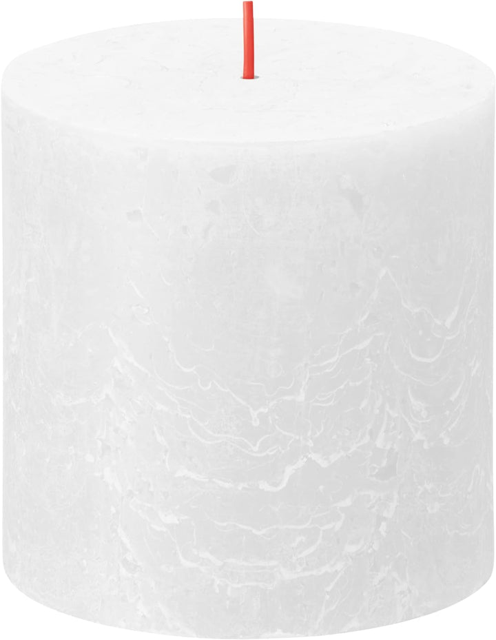 Bolsius Rustik Stumpenkerze XXL - Weiss - 3 Stück - 10 x 10 cm- Dekorative Haushaltkerzen - Länge Br