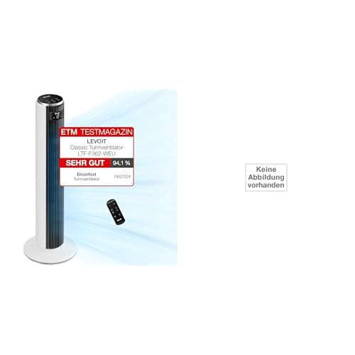 Levoit 20 dB sehr leiser Turmventilator mit Fernbedienung, 7,9 m/s Ventilator mit DC-Motor Akku Stau