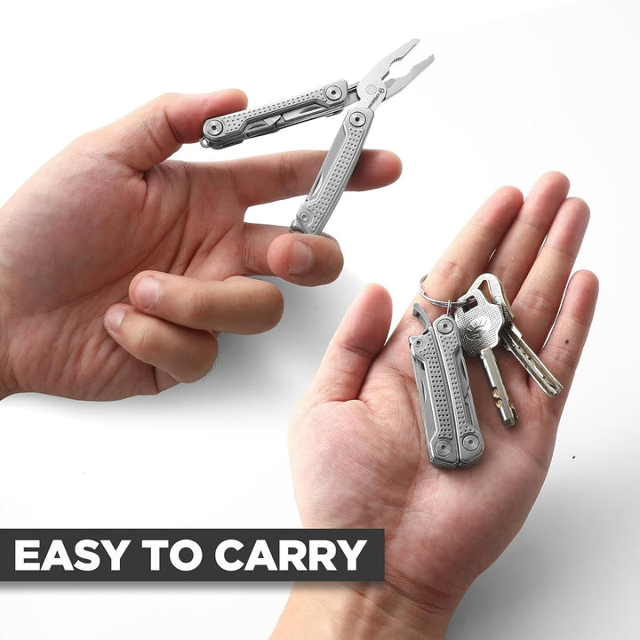 VIRENKNIFE Multitool, 11-in-1 Mini EDC Multitool, Geschenk für Männer, Multifunktionszange aus Edels