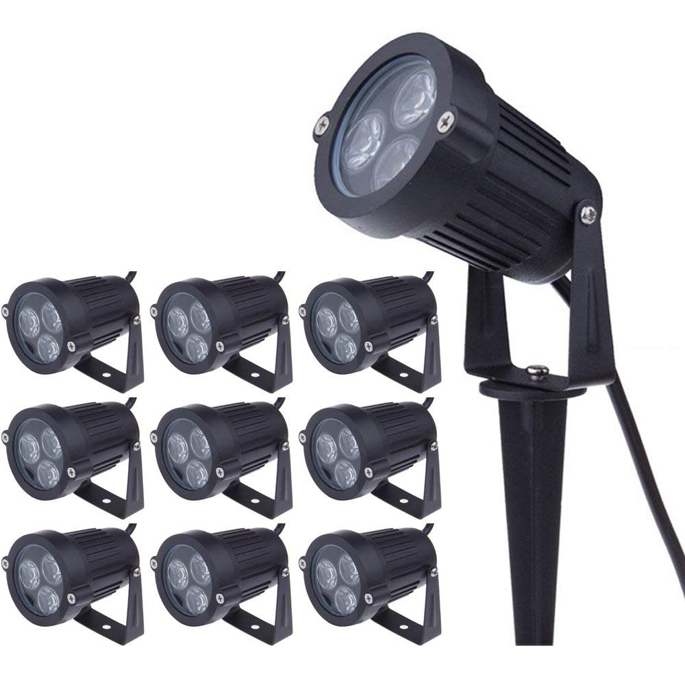 10er 3W LED Gartenspots Aussenlampe Spike Lights 220V Outdoor Dekorative Landschaftsbeleuchtung (War