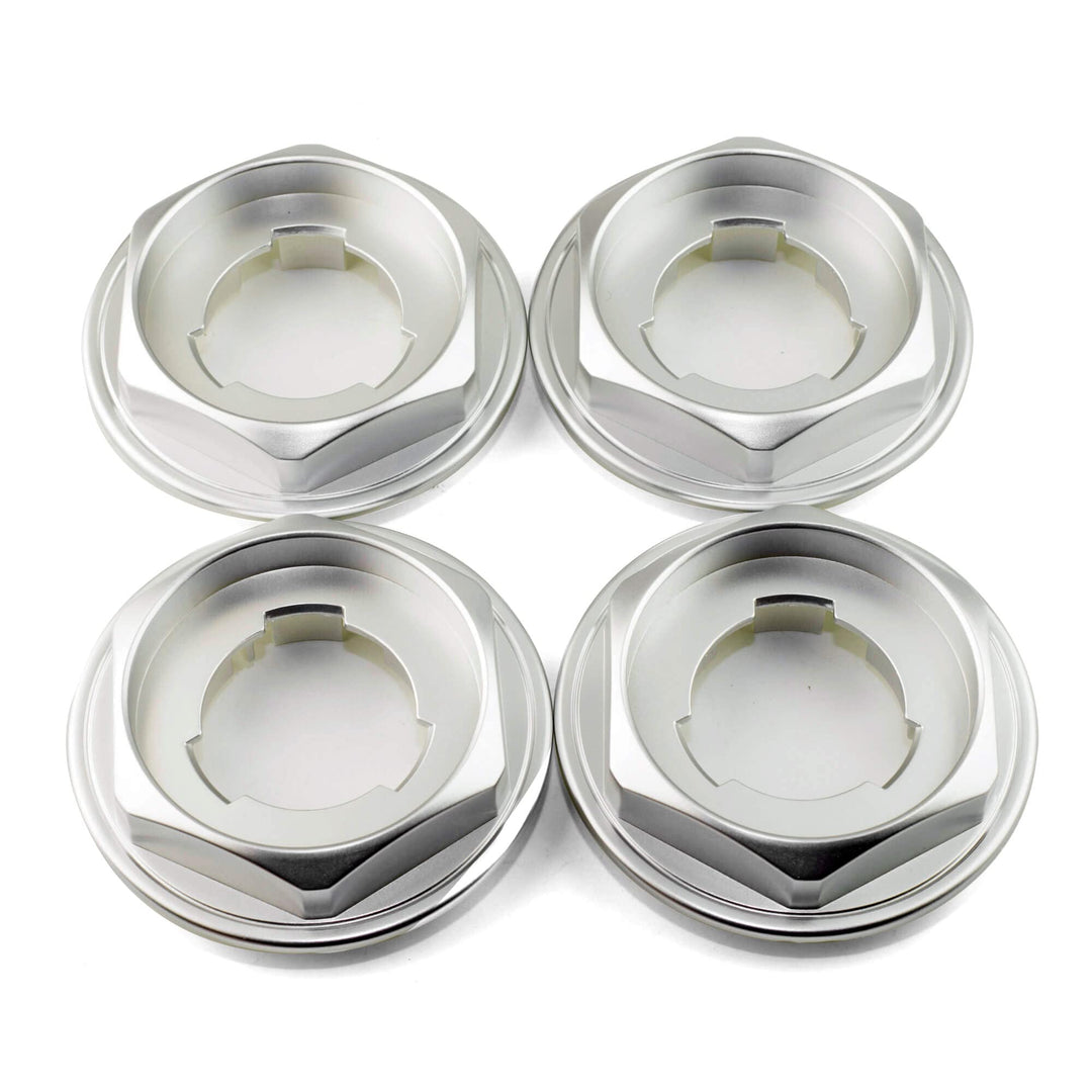 RhinoTuning 4 Stück Radnabenkappen für BBS Nabendeckel OD 100,8 mm ID 53,7 mm, Silber Radnabenabdeck