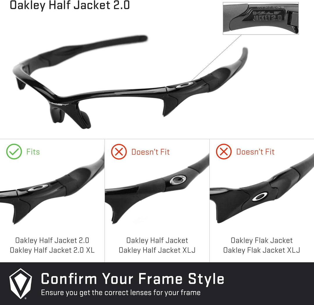 REVANT Ersatzgläser für Oakley Half Jacket 2.0 - Kompatibel mit für Oakley Half Jacket 2.0 Eisblau M