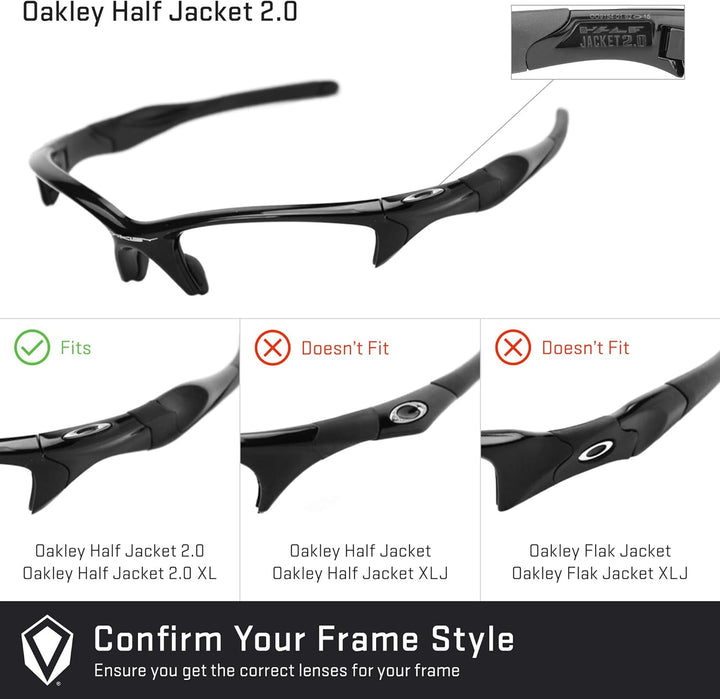 REVANT Ersatzgläser für Oakley Half Jacket 2.0 Sonnenbrillen Black Chrome Mirrored - Polarisiert, Bl