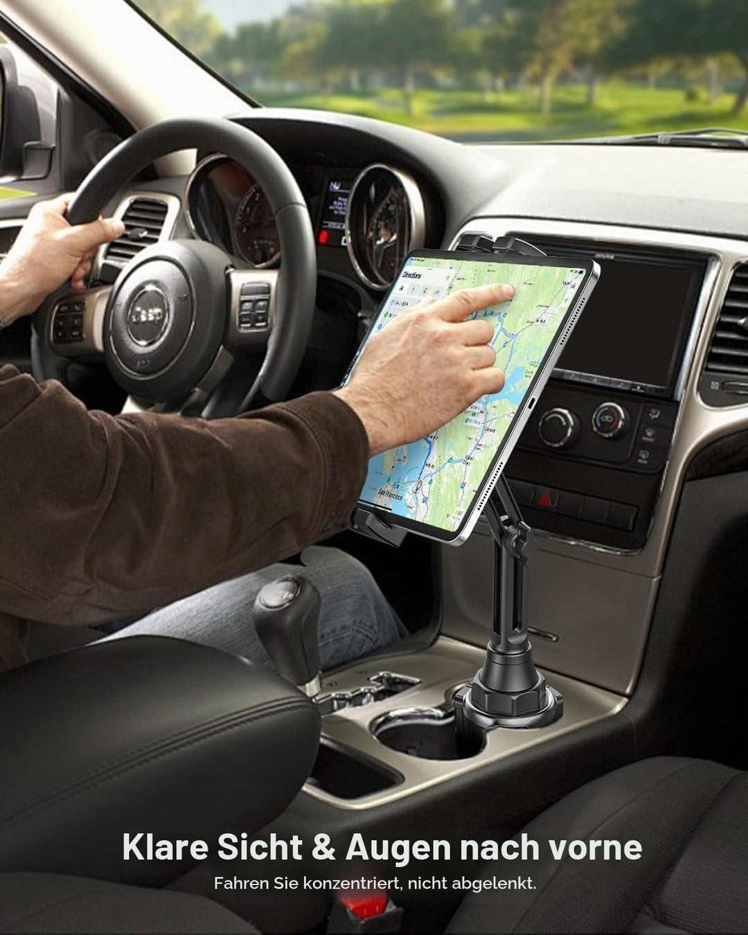 Getränkehalter Auto Tablet Halterung, woleyi PKW LKW Becherhalter Tablet Handyhalter mit Verstellbar