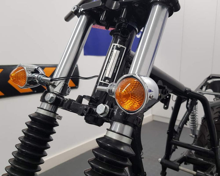 Alchemy Parts Signale Turn Blinker Motorrad Retro Klassiker Custombikes Trikes - Chrom Metall