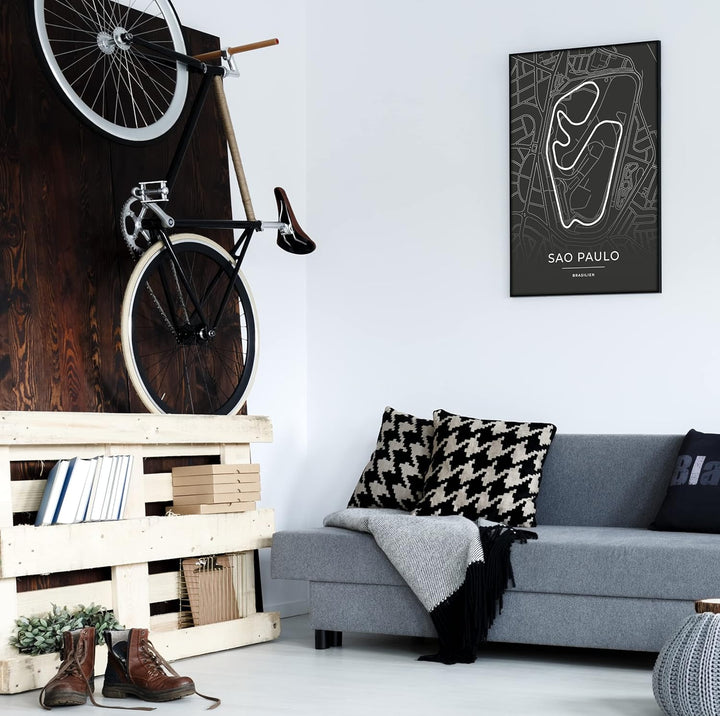 Vacentures Sao Paulo Rennstrecken Poster - Geschenk für Motorsport-Fans (50x70 CM), 50x70 CM