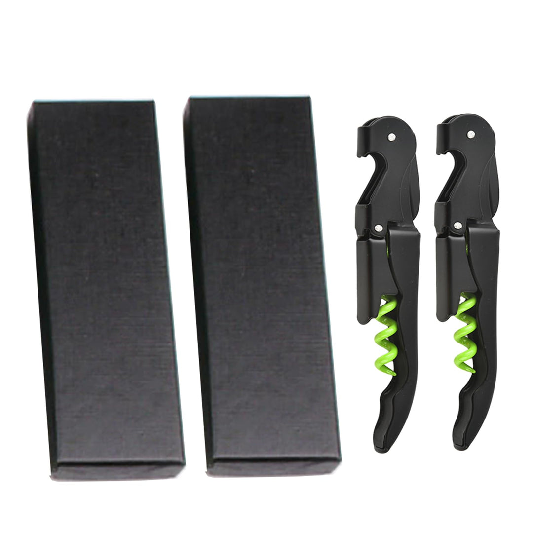 Sommelier Kellnermesser mit Geschenkbox 2 Stück，3-in-1 Upgraded Heavy Duty Edelstahl Korkenzieher We