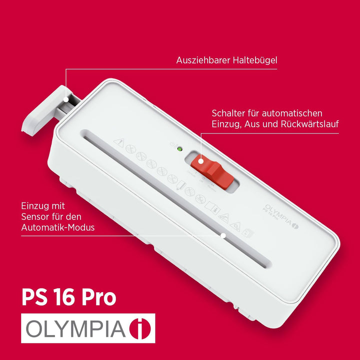 OLYMPIA PS 16 Aktenvernichter Aufsatz | Kompakter Papierschredder für zu Hause | Schredder Aktenvern