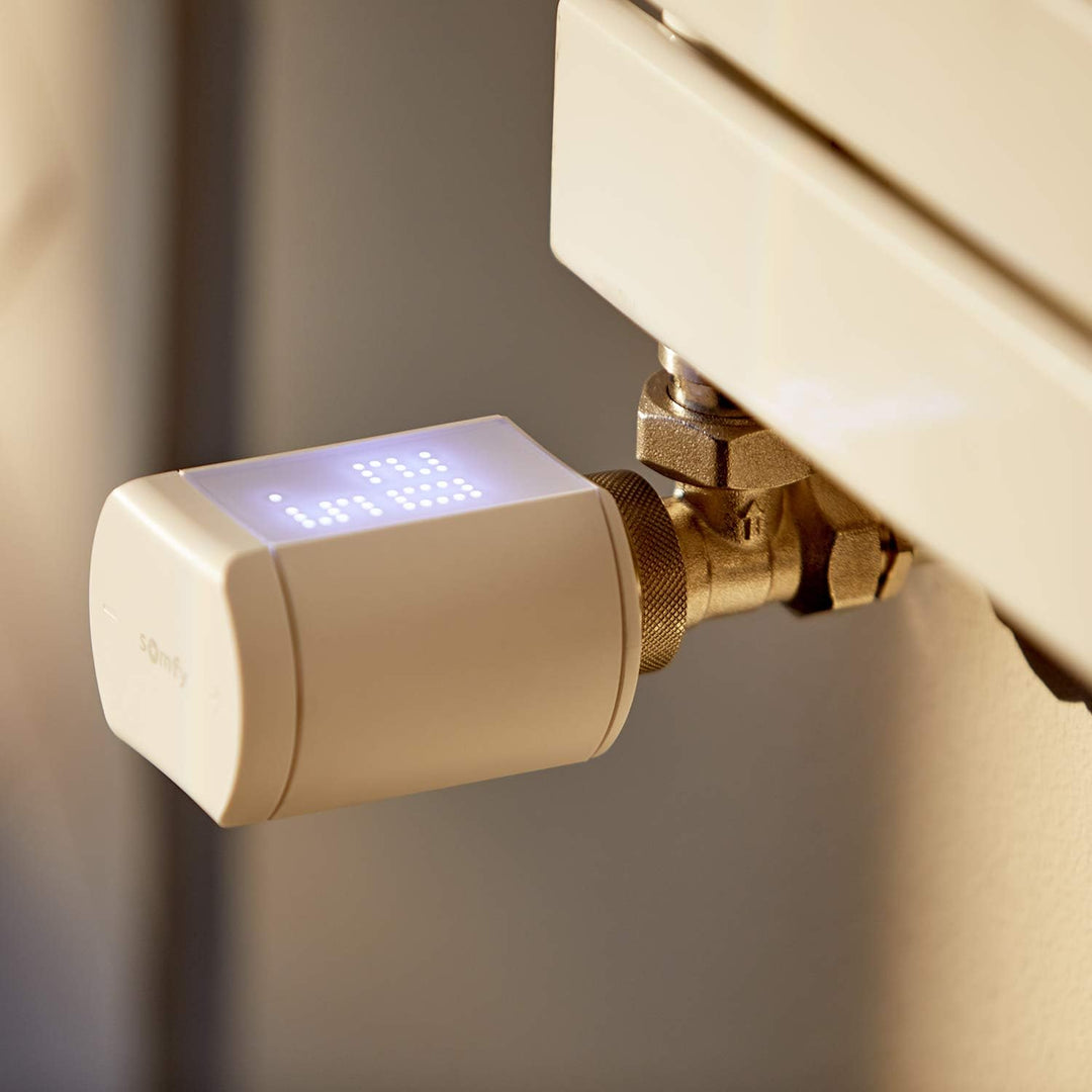 Somfy 1870508 - Conected Thermostatventil io | Zur Regelung der Temperatur von Warmwasserheizkörpern