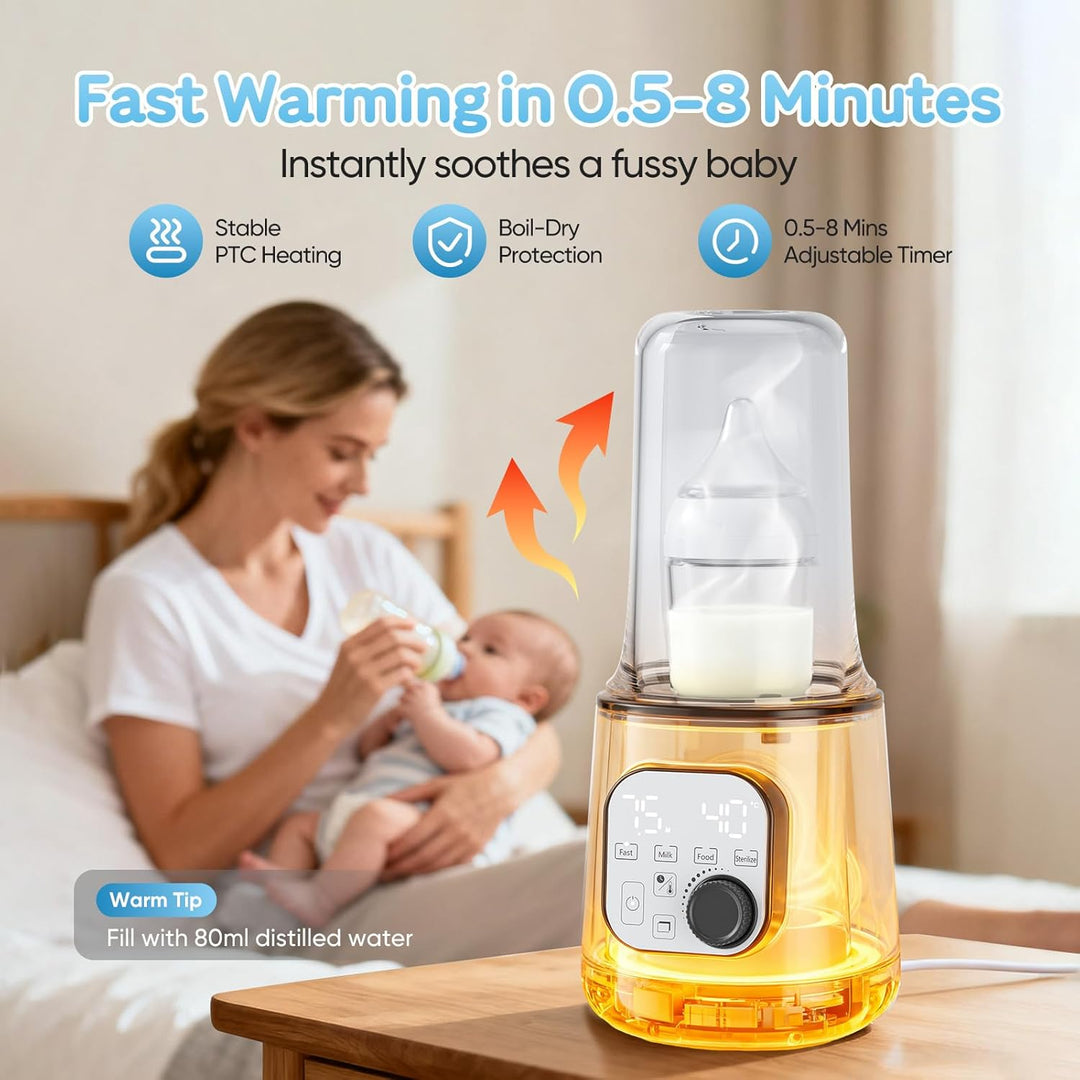 8-in-1Flaschenwärmer, Fast Babynahrungsheizung, Multifunktionaler Flaschenwärmer für Muttermilch, Au