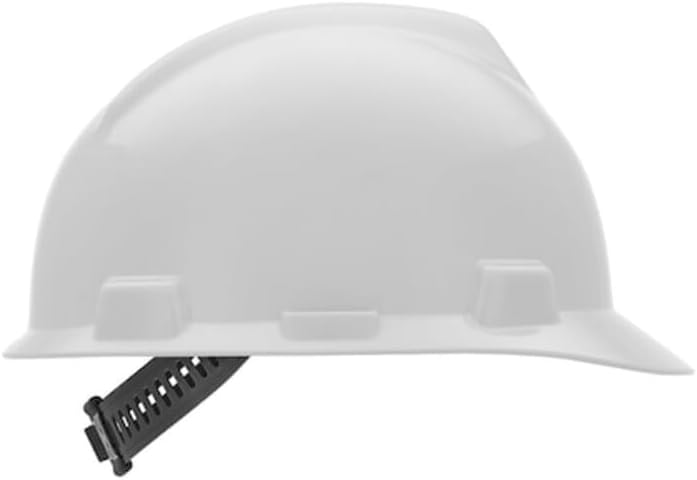 V-Gard Hard Hat, FrtBrim, Slotted, PinLk, Weiss