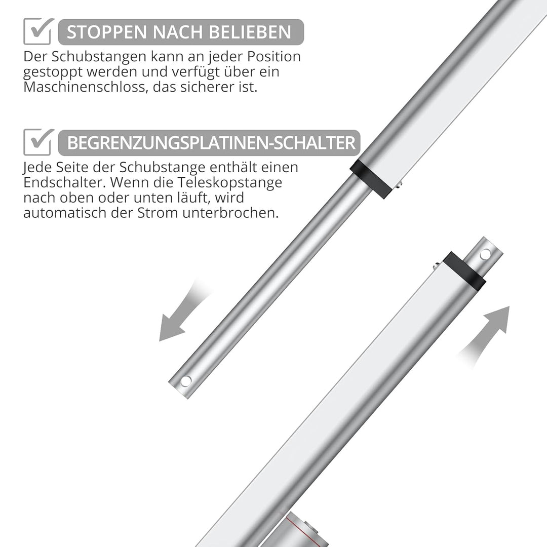 Justech Linearmotor Verstellantrieb Toröffner Linear Actuator Motor 12v DC 750N 250mm Lineartechnik