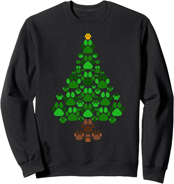 Kitty Cat Feet and Cute Cat Paws - Cat Christmas Tree Sweatshirt