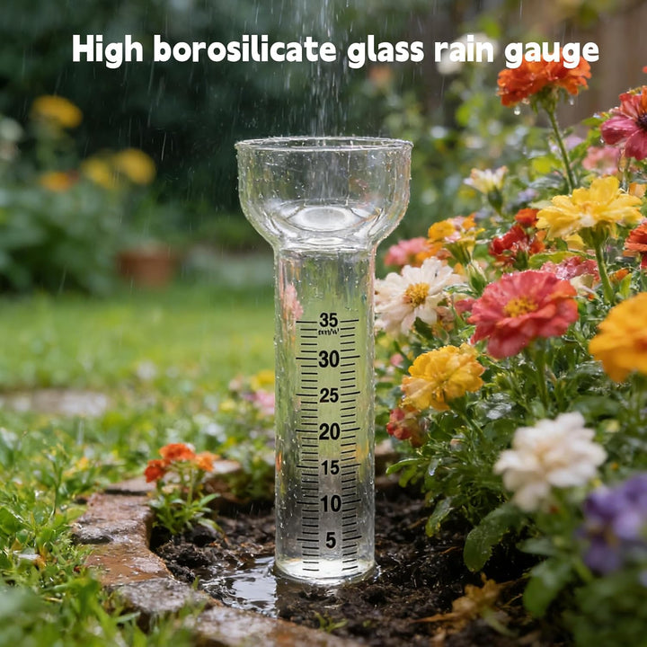 4 Stück Regenmesser Ersatzglas mit Halterung, Munddurchmesser 8 cm Regenmesser Ersatzglas, Trichterf