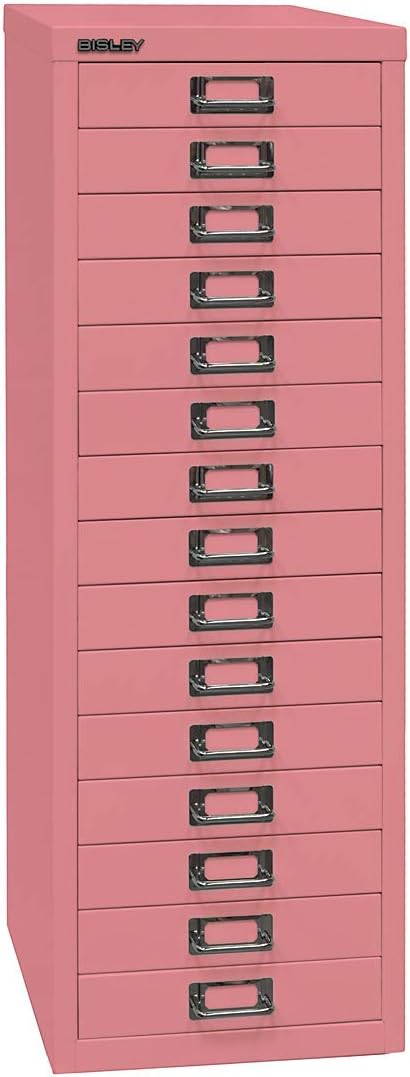 BISLEY MultiDrawer, 39er Serie, DIN A4, 15 Schubladen, Metall, 645 Lichtgrau, 38 x 27.9 x 86 cm