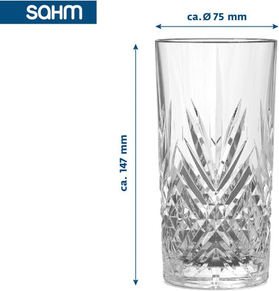 Sahm Gläser Set 6 teilig 365ml - Broadway Trinkgläser Set - Wassergläser Set - Tolle Longdrink Gläse
