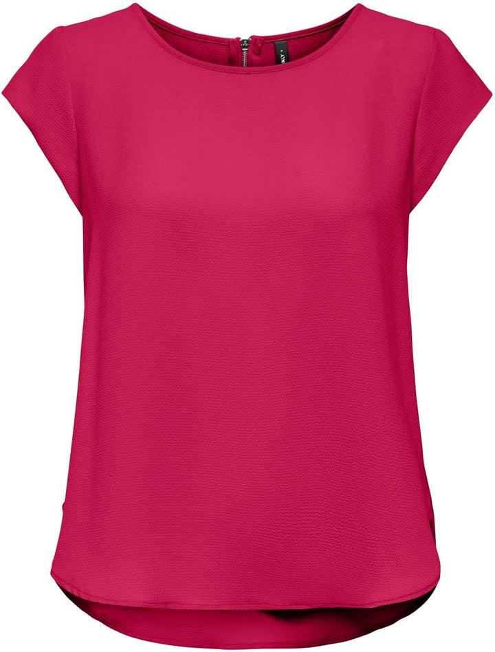ONLY Damen Onlvic S/S Solid AOP Top Ptm T-Shirt, Blusenshirt, Kurzarm, 2er Pack (1x Cloud Dancer/1x