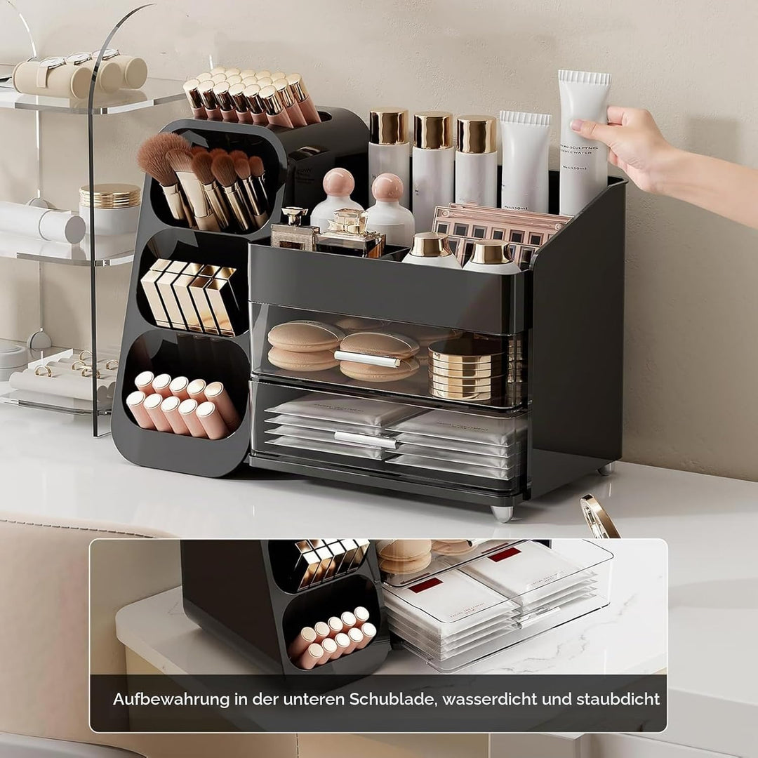 Kosmetik Organizer mit Schubladen,Schminktisch Organizer Grosse für Makeup,Schminke und Skincare Auf