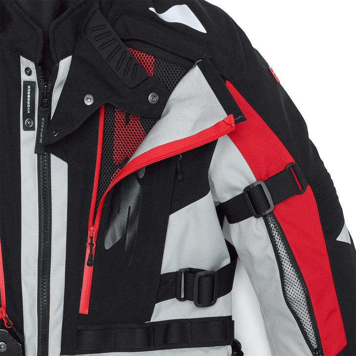 SPIDI H2Out Allroad Motorrad Textiljacke (Black/Grey/Red,XL)