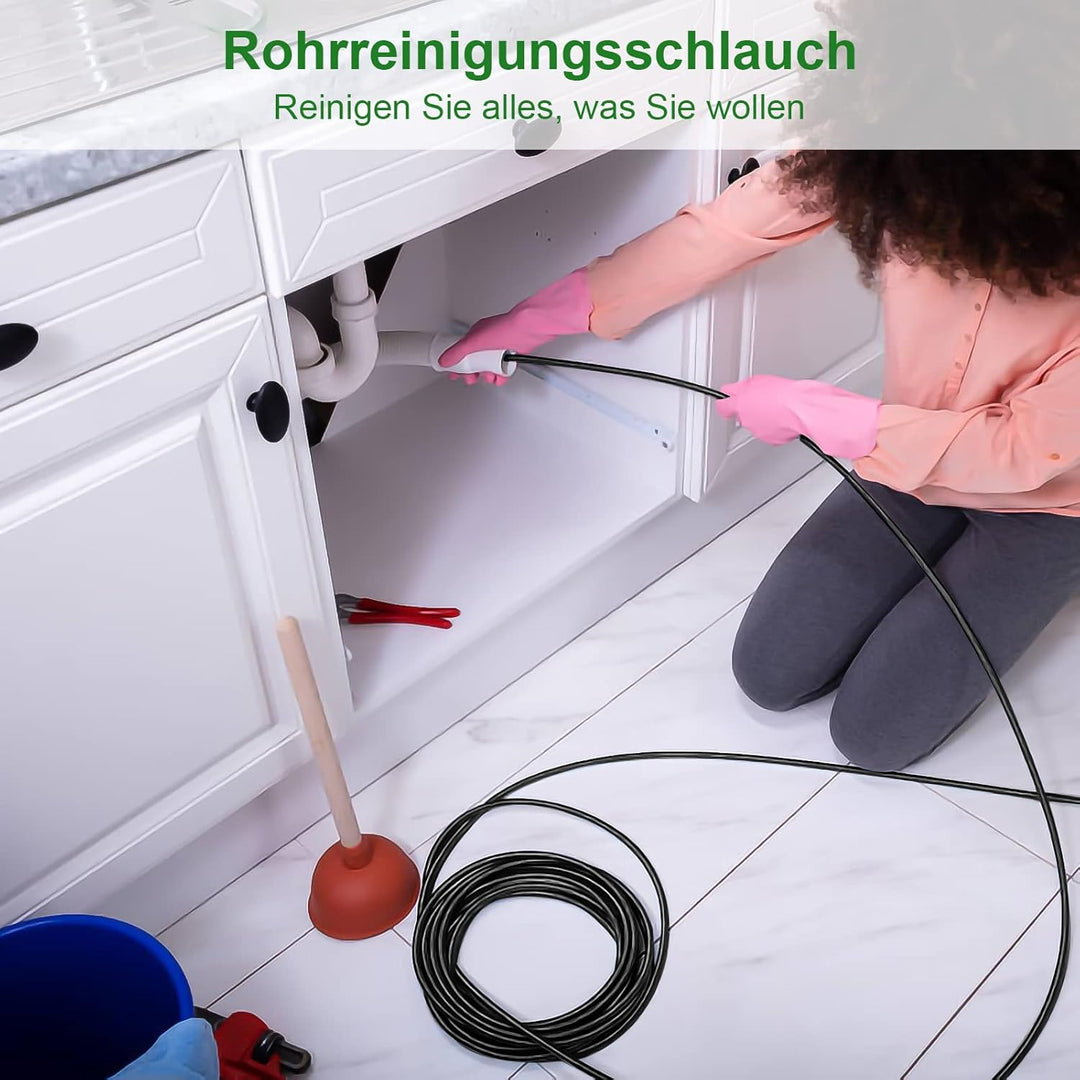 Ansobea 20m Rohrreinigungsschlauch für Hochdruckreiniger 180bar 60°C Rohrreiniger Schläuche Abflussr