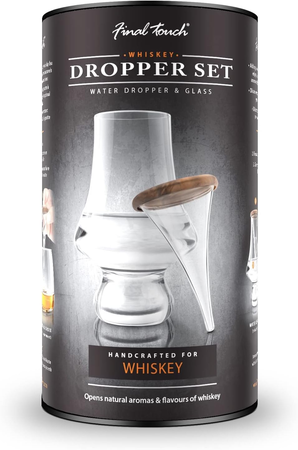 Final Touch Whiskey-Tropfen-Set, Wassertropfen und Glas