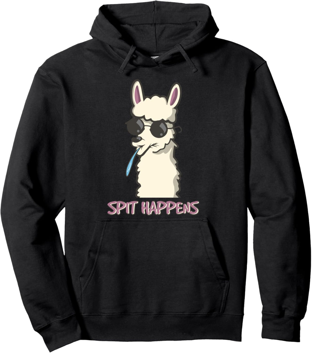 Spit Happens Lustiges Lama Pullover Hoodie