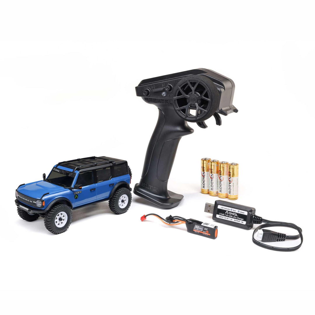 Axial 1/30 SCX30 Ford Bronco 4X4 RTR Brushed RC Rock Crawler, Blau, Blau