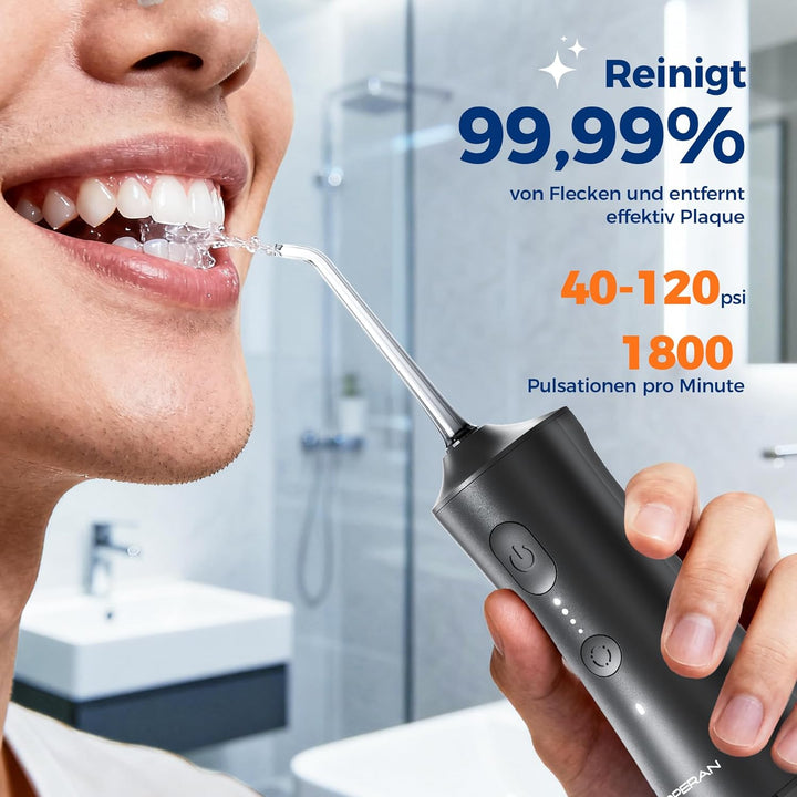 Operan Munddusche Kabellos, Tragbar Elektrische Zahndusche, 300ML Oral Irrigator Munddusche Testsieg