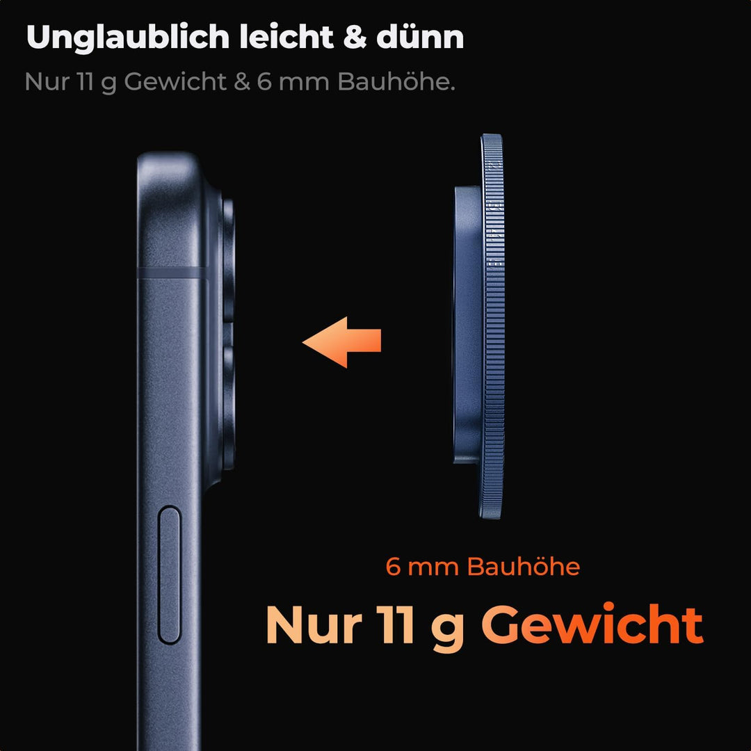 K&amp;F CONCEPT Snap-On ND2-32 Filter kompatibel mit iPhone 17 Pro/Pro Max | Dunkelblau, 11,2g extrem Le