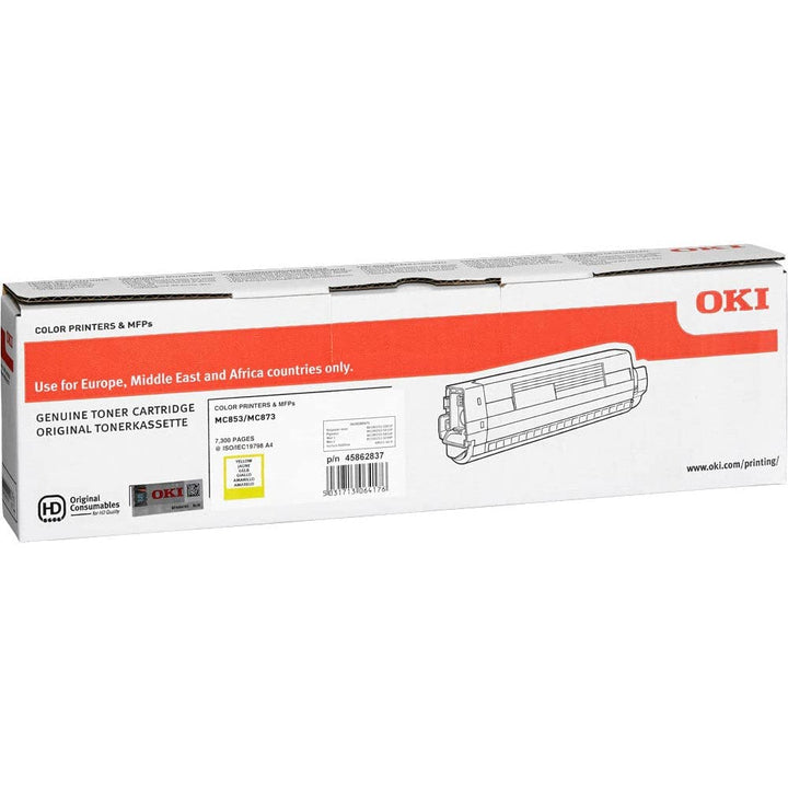 Oki MC853/873 Toner Gelb f.7.300 Seiten yellow, yellow