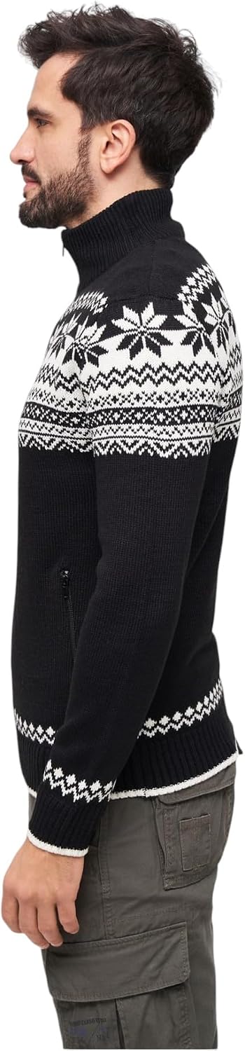 Brandit Herren Norwegian Cardigan Strickjacke L Schwarz, L Schwarz