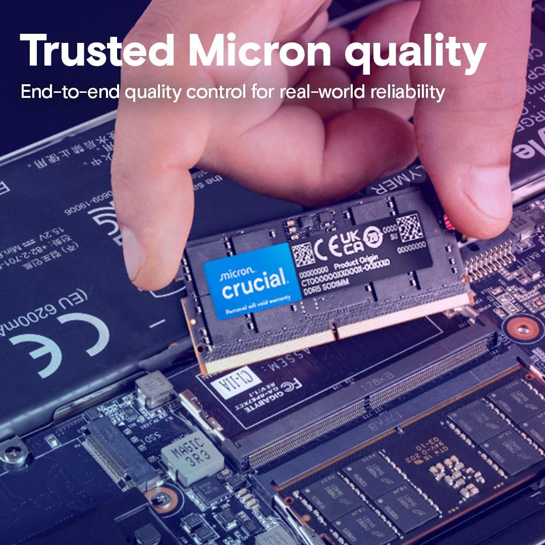 Crucial RAM 64GB Kit (2x32GB) DDR5 4800MHz CL40 Laptop-Speicher CT2K32G48C40S5 64GB Kit (2x32GB) 480