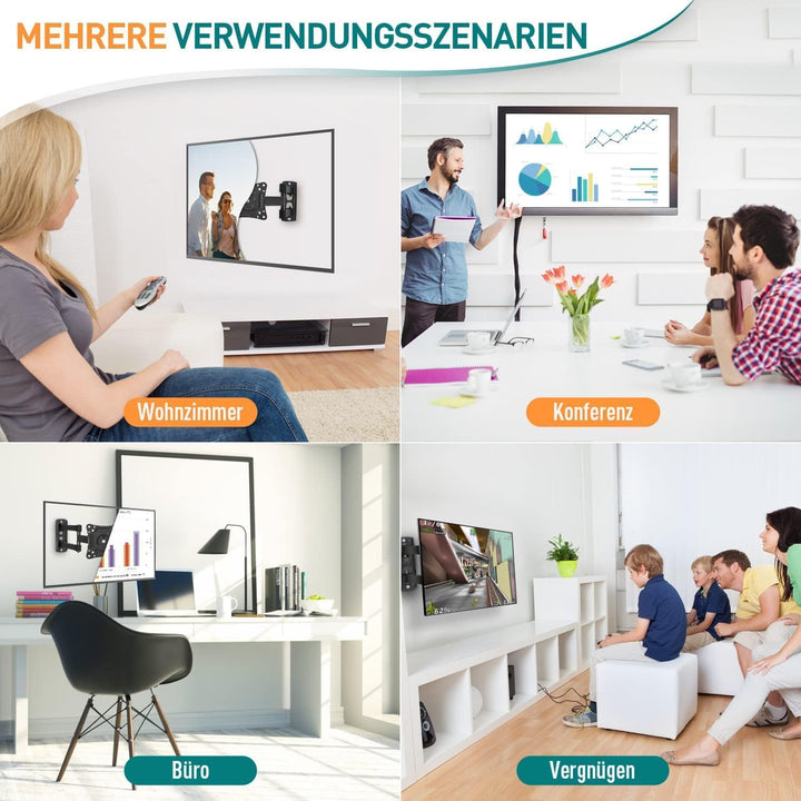 ELIVED Monitor Wandhalterung Schwenkbar Neigbar für die meisten 14-30 Zoll Bildschirme bis 15kg, Max
