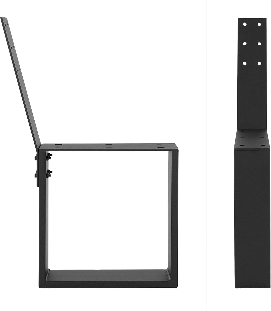 ML-Design 2 Stück Bankbeine aus Stahl massiv 40x78,5cm Schwarz Bankgestell aus Metall mit Rückenlehn
