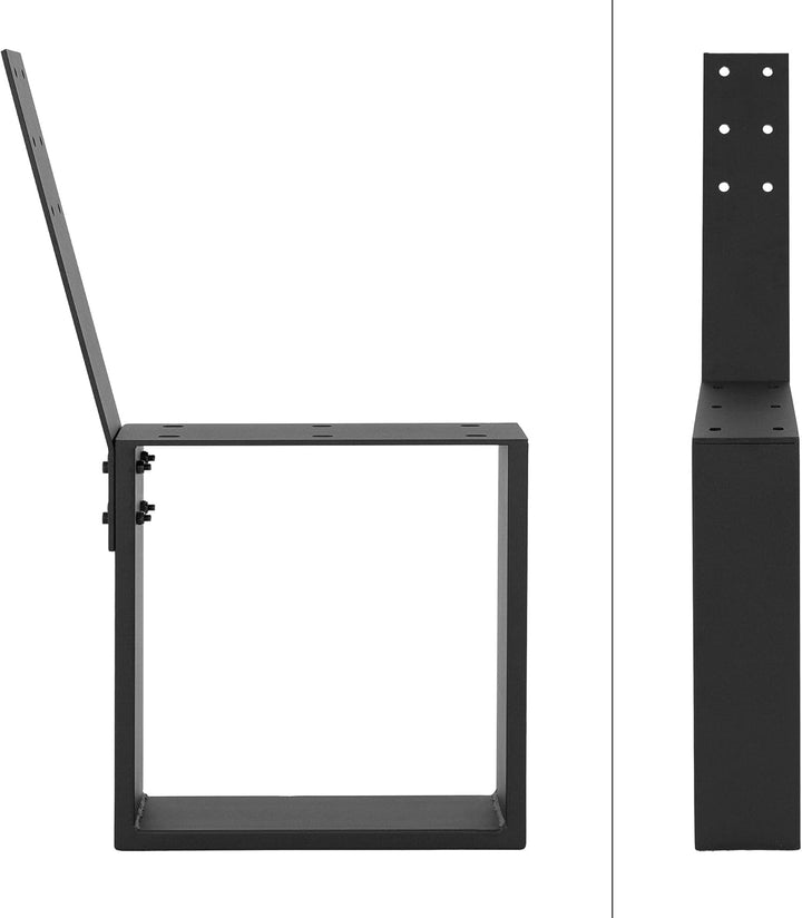 ML-Design 2 Stück Bankbeine aus Stahl massiv 40x78,5cm Schwarz Bankgestell aus Metall mit Rückenlehn